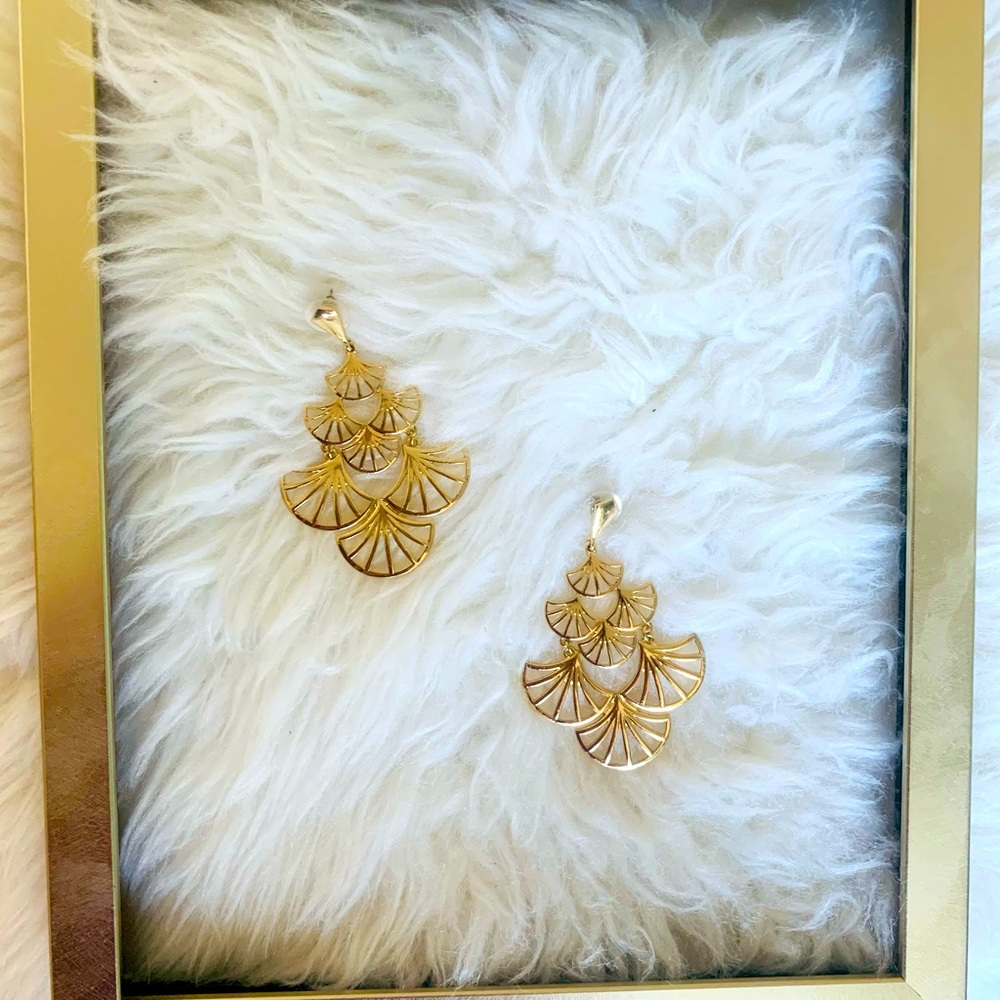 Gold Contemporary Earrings - Brand New